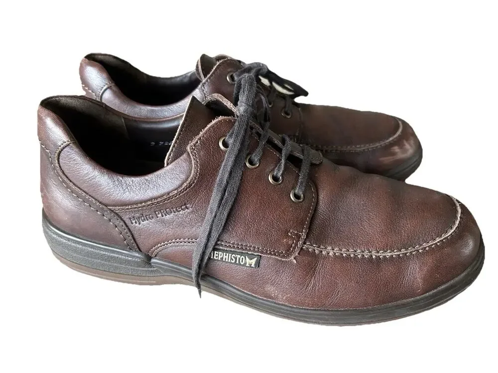 Mephisto Douk Shoes Mens 10 Brown Leather Comfort Walking Waterproof Lace Up